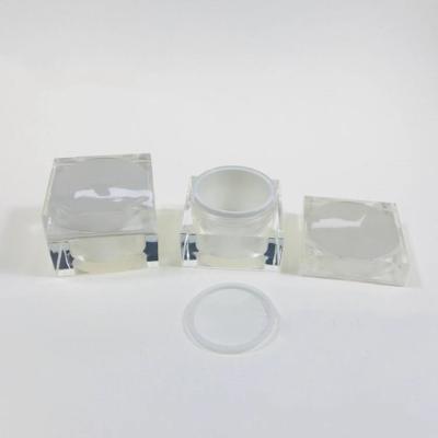 China Factory Wholesale Transparent Thick Square Cream Jar Cosmetic Packaging Acrylic Bottles And Jars for sale