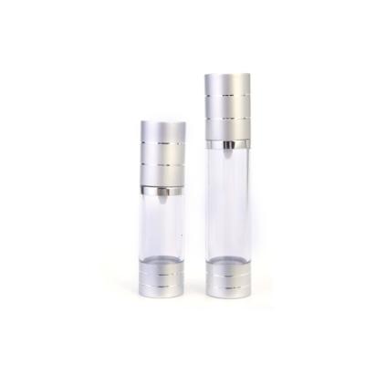 China Wholesale Sapray Cosmetic Plastic Bottle AS Silver Luxury Airless Cosmetic Bottle Packaging Acrylic Airless Lotion Bottles for sale