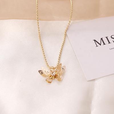 China Butterfly PJ-C358 fashion full diamond necklace multi-layer three-dimensional female personality soft necklace for sale