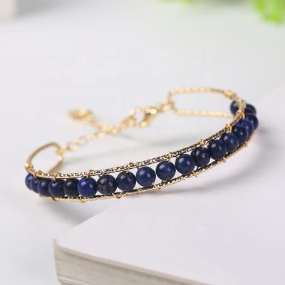 China PJ-C197 FASHION Europe and the United States selling lapis lazuli bracelet 14K gold bracelet, crystal bracelet manufacturers wholesale for sale