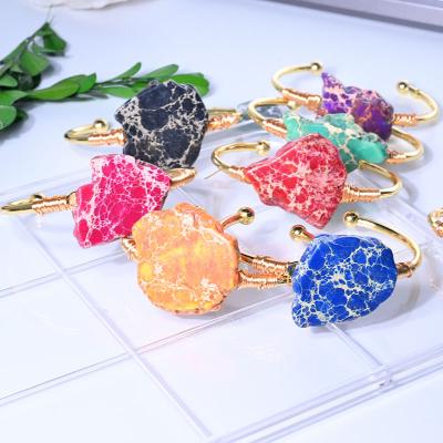 China PJ-C122 fashion natural shape blue stone bracelet colorful imperial rose stone bracelet FASHIONABLE bracelet for sale