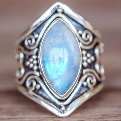 China PJ-C256 Destiny Jewelery New Arrival Cute 2021 Vintage Moonstone Ring For Women Silvery Colorful for sale