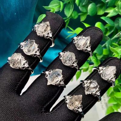 China PJ-C222 cute shining the Herkimer diamond diamond ring with the new soft original stone shining diamond fashion temperament for sale