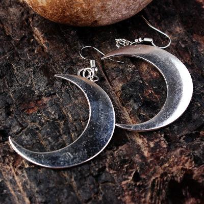 China PJ-C296 BOHEMIA personality retro silver plated earrings big moon retro earrings punk heart earrings for sale