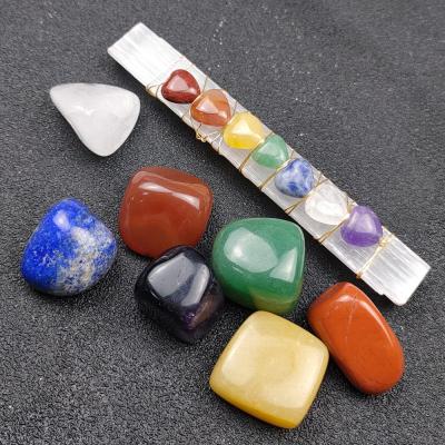 China Morden PJ-C182 hot sale in Europe and the United States irregular heart square wire seven chakra plaster handshake ornaments for sale