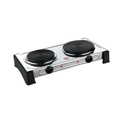 China Hotel CHINCO Portable 2000W Hot Plate Electric Solid Double Burner for Cooking Camping for sale