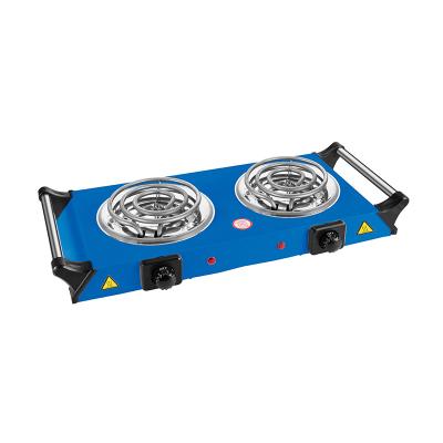 China Hotel Electric Double Burner Compact And Portable Adjustable Temperature Hot Plate With Handle for sale