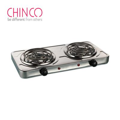 China Hotel CHINCO Electric Double Coil Burner 2000W S/S Hot Plate With Hob Housing For Cooking Camping for sale