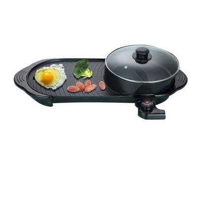 China Hotel Smokeless Electric Grill With Pot Non Stick Electric BBQ for sale