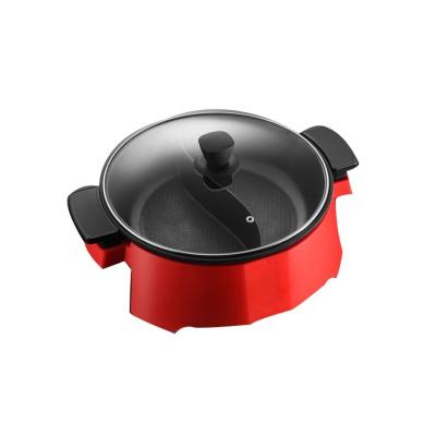 China Hotel Electric Frying Pan with Tempered Glass Grill Electric Flat Pan Immersive Nonstick Universal Pan for sale