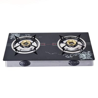 China Hotel Glass Countertop Gas Stove Dual Use Liquefied Cooking Stove For Home for sale