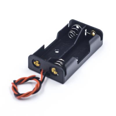 China Electronic Black Plastic Products Robotlinking 2 X AA Wire Lead Battery Holder Boxed Storage Case Without Cover for sale