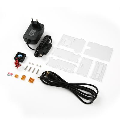 China Fashionable raspberry pi 4B accessory bundles with fans SD Card charger EU plug for raspberry pi 4B for sale