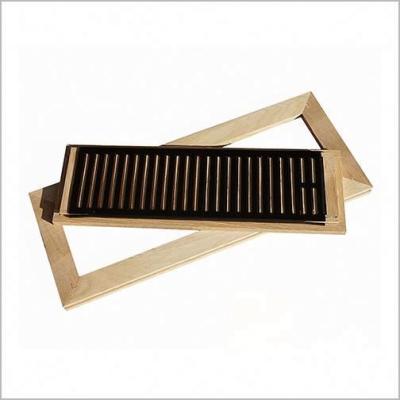 China Traditional High Quality HVAC System 4x10 Inch Flow Mount Self Lining Floor Ducts Air Register Grill Wood Floor Ducts for sale