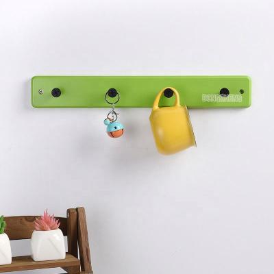 China Viable Popular Yellow Wall Mounted Single Organizer MDF Coat Hooks Hangers For Kids Room for sale