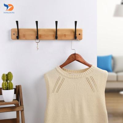 China Sustainable Creative Wall Mount Bamboo Panel Hangs Coat Hanger For Bedroom for sale