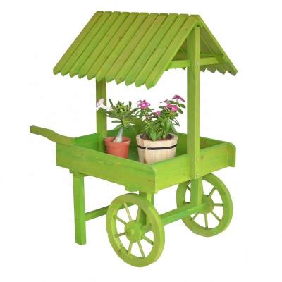 China Wooden Freewheel Grocery Display Carts for sale