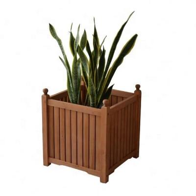 China American Style Square Wooden Planter Boxes For Balcony Patio Flower Planting for sale