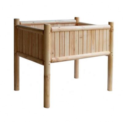 China Modern Square Garden Raised Vegetable Planter Box Cedar Wood Natural Design Raised Garden Bed Kits for sale