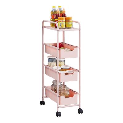 China Factory Quality Storage Shelf Trolley Rack Rack Shelf Cart Storage Vegetable Cart for sale