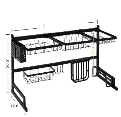 China Adjustable Stainless Steel Stocked Roll Up Dish Drying Rack Kitchen Storage Rack Organizer For Hot Sale for sale