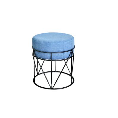 China Online Store Hot Sale Contemporary Sitting Round Antique European Style Fabric Ottoman Bench Stool for sale