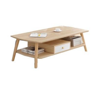 China (Other) Nordic adjustable coffee table with drawers and shelf modern coffee table with storage simple small table for living room for sale