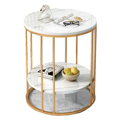 China (Other) small faux marble adjustable side table for living room minimalist bedside table round Nordic coffee table for bedroom and balcony for sale