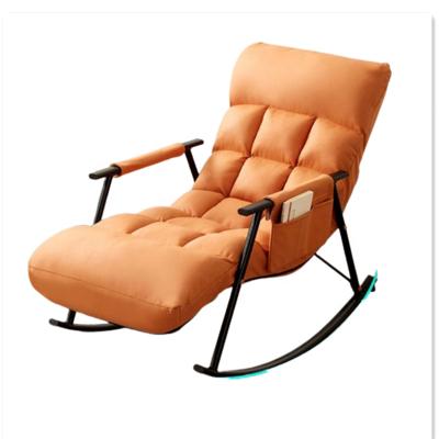 China New Design Fabric Rocking Chair Light Balcony Living Room Bedroom Reclining Reclining Sofa Chair Comfortable Luxury Leisure Chair for sale