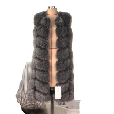 China High Quality Faux Fox Fox Waistcoat Design Long Women's Outerwear Slim Coats Square Fur Vest Genuine Leather Top Rated Fabric Plus Fur for sale