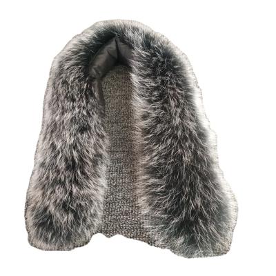 China Comfortable Fashionable High Quality Genuine Fox Fur Collar For Jacket Hood Trimming Detachable Fox Fur Collar for sale