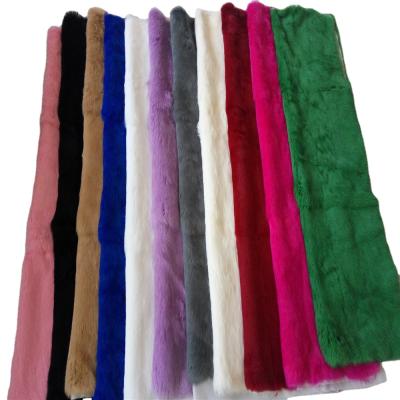 China High Quality Eco-friendly Dyed Real Rabbit Fur Flat Skin Rabbit Fur Whole Blanket 55*110cm for sale