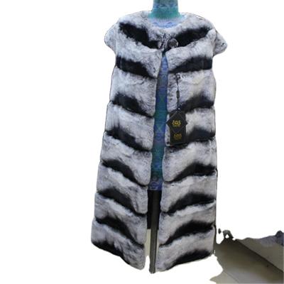 China Rex Rabbit Chinchilla Fur Viable Vest Winter Fashion Real Fur Jackets for sale