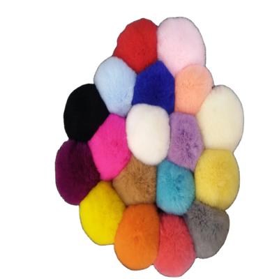 China Eco - Friendly Real Rex Rabbit Fur Ball Using For Fur Pendant Key Chains Clothing Accessories for sale