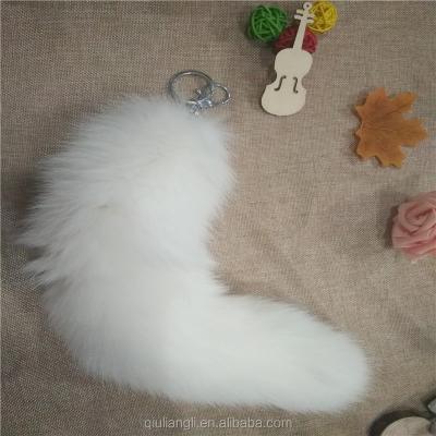 China Colorful Fluffy Mink Fox Tail Fur Keychain Real Bag Mobile Phone Key Pendant Raccoon Bag Pendant for sale