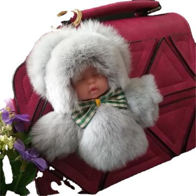 China 2017 Baby Bag Rabbit Hair Fur Rabbit Hair Plush Doll Plush Doll Sleep Bag Car Bag Cute Adorable Fur Key Chain Key Chain Gifts for sale