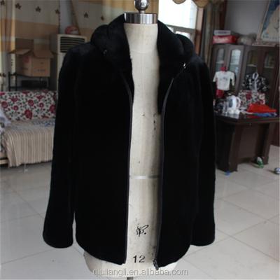 China 2017 Fashion Wholesale Real Saga Viable Black Mink Fur Coats Jackets For Men for sale