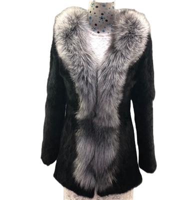 China Direct Selling Viable Factory Women Rabbit Fur Jacket Ladies Genuine Fur Coat for sale