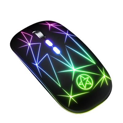 China 3D A20 RGB Thin Slim Optical Computer Gaming Mouse Rechargeable Wireless Mouse 2.4G for sale