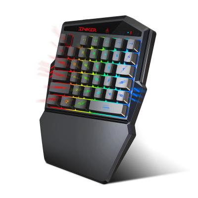 China For Gaming Colorful Backlit One-Hand Wired Backlit Gaming 35 Key Keyboard And Mouse Wired Set for sale