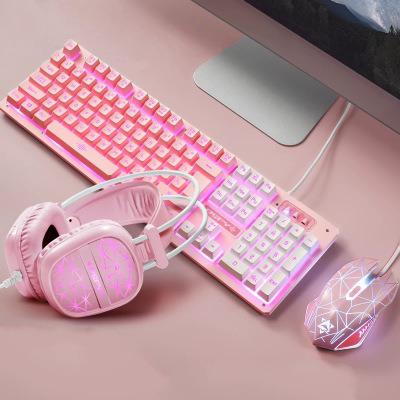 China USB Keyboard Mice Computer Backlit Computer Backlight Gaming Human Ergonomic Cable Glowing Mouse Combo USB Keyboard Backlit for sale