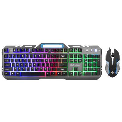 China KM-500 Plug and Play Multimedia USB Wired Mouse Ergonomic Keyboard and Mouse Set Gaming Keyboard Combos for sale