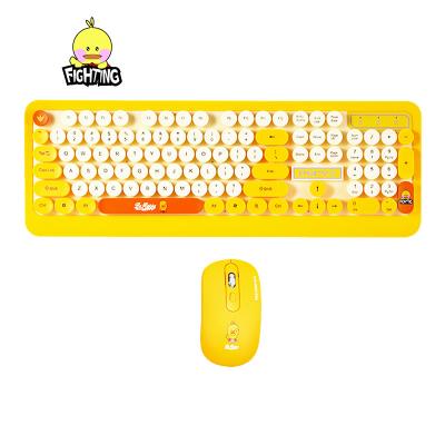 China For Keyboard Cute Round Punk Retro Cartoon Desktop Gaming Keyboard Combos Wireless Mouse Keyboard Combos for sale