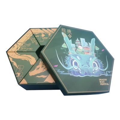 China Creative Folding Hexagonal Gift Box Recyclable Packaging Box Custom Paper Box for sale