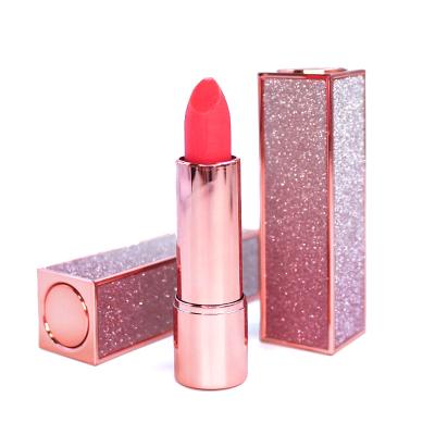 China Square 3.5g Empty Buling Tube Container Cosmetic Eco-Friendly Bright Luxury Pink Bullet Lipstick Packaging for sale