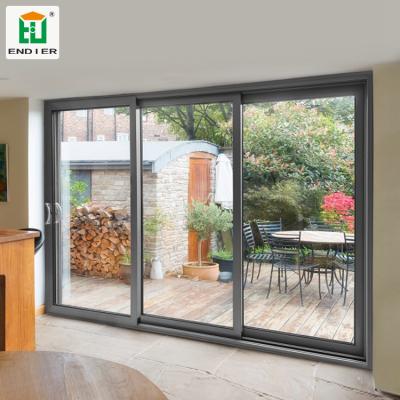 China Newest Design 4 Panels Luxury Australian Australia Frame Aluminum Sliding Glass Door Sliding Double Fiberglass Sliding Door for sale