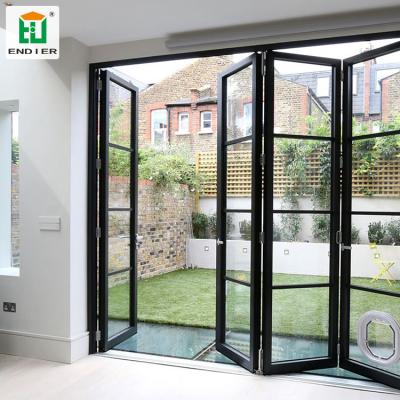 China Blacktown Black Aluminum French Doors French Doors And Windows French Doors Double Folding Aluminum Bifold French Doors for sale