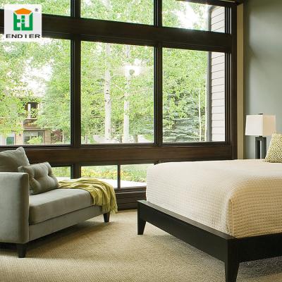 China Sliding Hotel Bedroom Aluminum Alloy Double Glazed Glass Door 3 Track Large Sliding Window And Wall Windows for sale