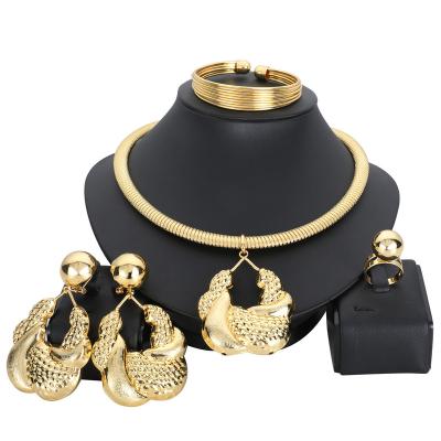 China 24k Gold Dubai Jewelry Set Ladies Jewelry Sets 24k Gold Dubai Jewelry Sets CLASSIC African Wedding Necklace Set Fashion Necklace Set for sale