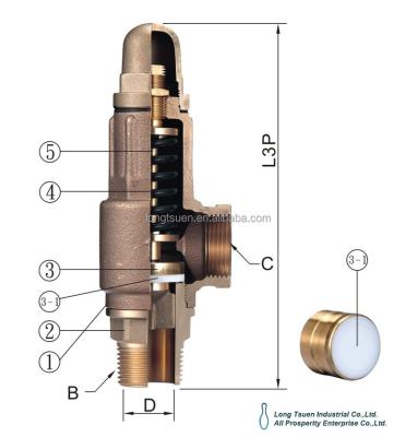 China General Taiwan L3P/L3-LP Seal Bronze Metal Disc Soft Safety Relief Valves for sale